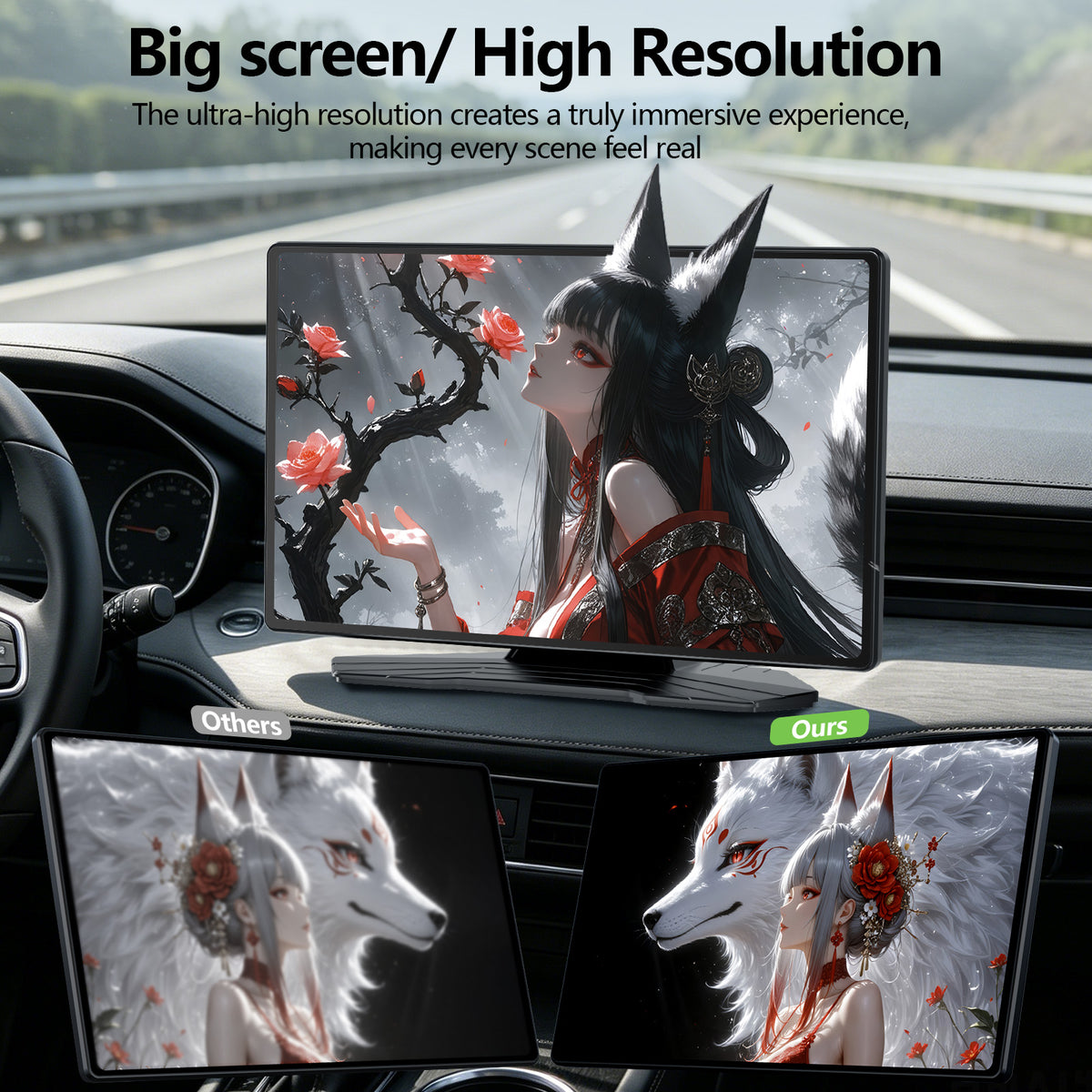 AIWORLD 9-Inch Portable Wireless CarPlay Screen